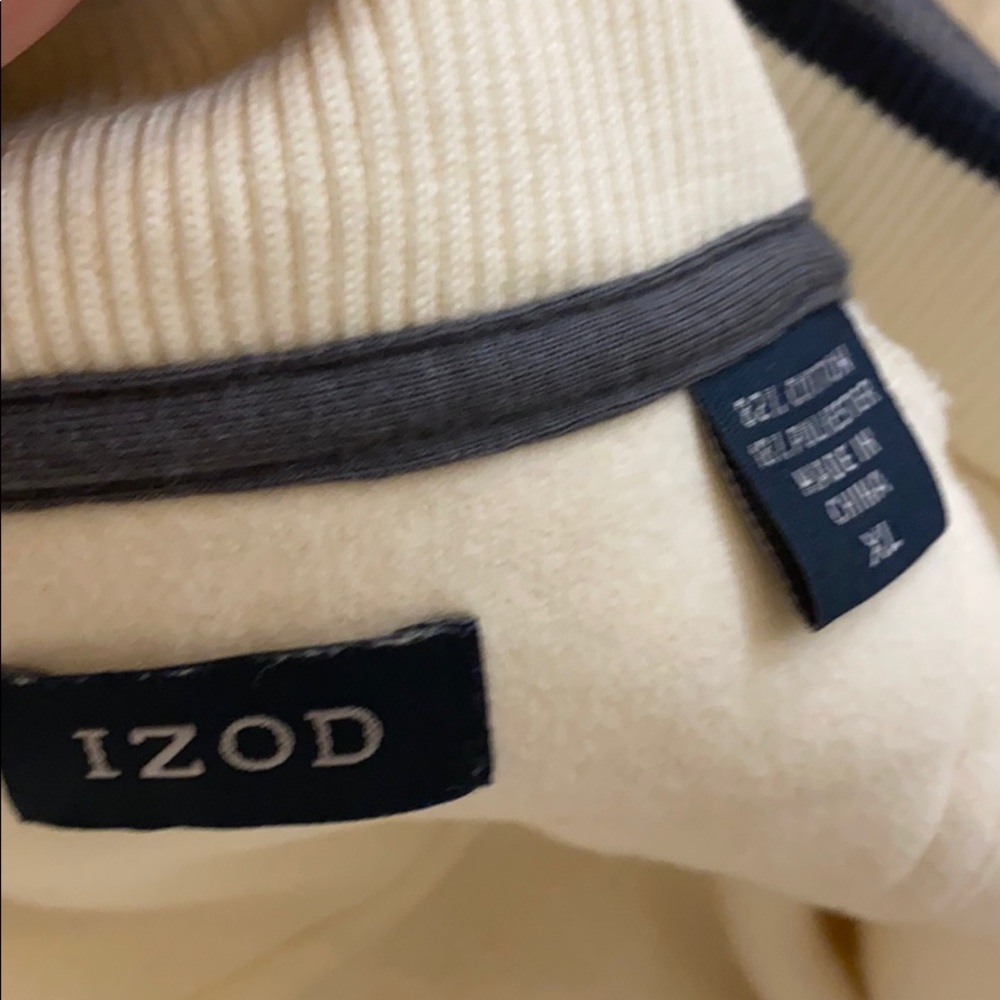 men’s izod sweater beige with gray collar size xl - Picture 3 of 3